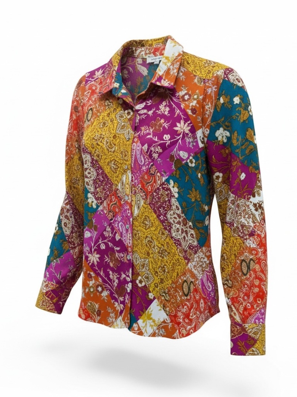 Rose & Olive Multicolor Patchwork Button-Down Shirt - Picture 2 of 9